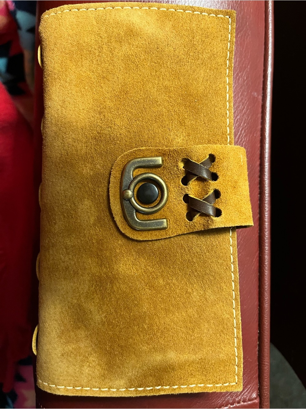 Vintage Meeker Tan Suede Clutch Wallet